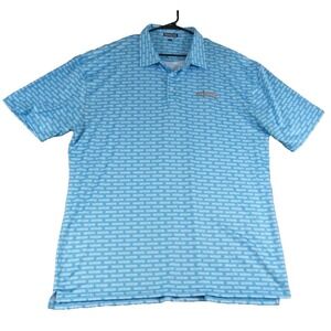 BeatBox Beverages Polo Shirt Mens 3XL Blue All Over Print Logo Party Golf Jersey